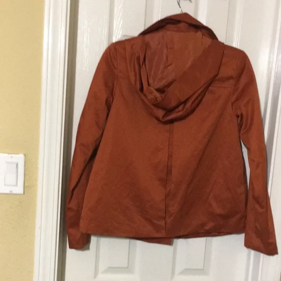 Ladies burnt orange light weight z size 2 pea coat hooded. - Picture 2 of 8
